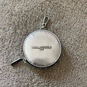 Karl Lagerfeld Metallic Silver Coin Holder
